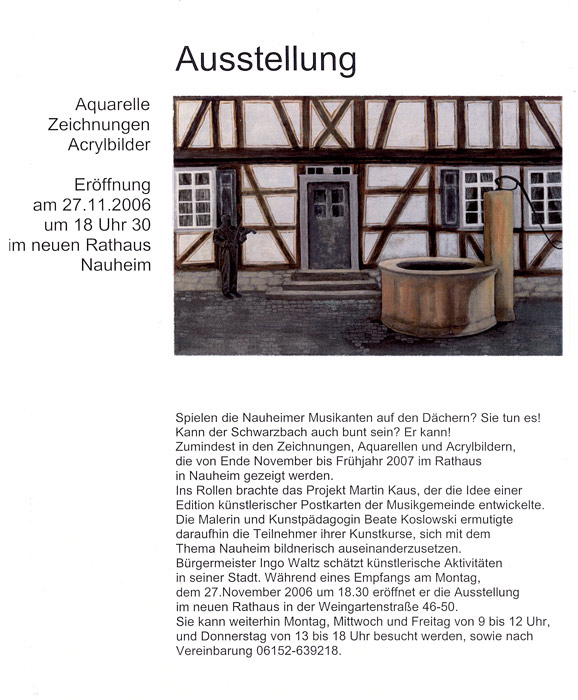 Plakat zur Ausstellung im Rathaus Nauheim 2006