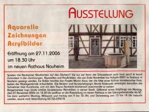 Artikel im Nauheimer-Gemeindespiegel zur Ausstellung im Rathaus Nauheim 2006