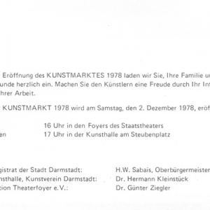 Darmstädter Kunstmarkt, 1978 Flyer 3