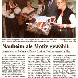 Artikel in der Mainspitze zur Ausstellung im Rathaus Nauheim 2006