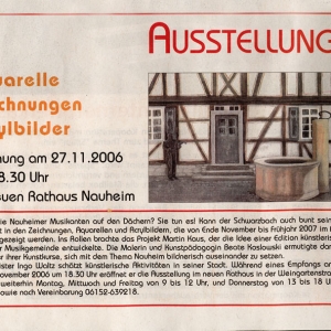 Artikel im Nauheimer-Gemeindespiegel zur Ausstellung im Rathaus Nauheim 2006