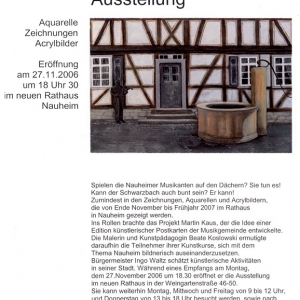 Plakat zur Ausstellung im Rathaus Nauheim 2006