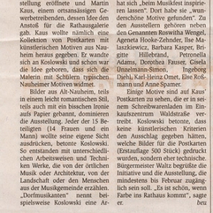 Artikel im Rüsselsheimer Echo zur Ausstellung im Rathaus Nauheim 2006