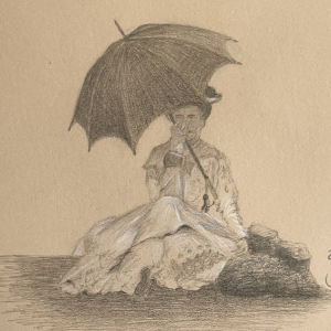 Dame mit Schirm