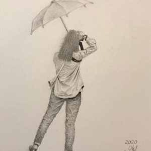 photographing girl