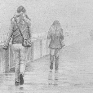 women in the fog